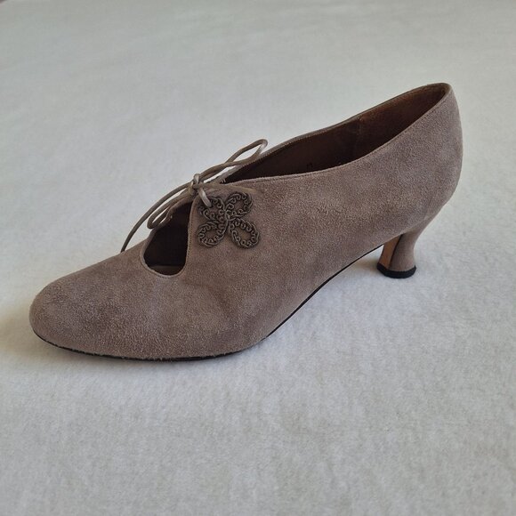 💙 Ivan Picone Embroidered Retro Style Suede Leather Size 10 Fall Preppy - Picture 1 of 8